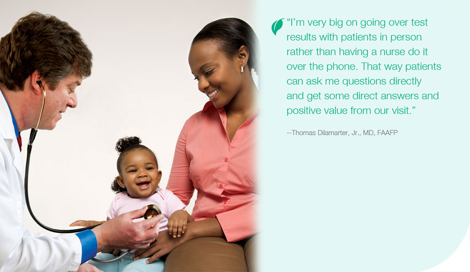 Doctor using stethoscope on baby
